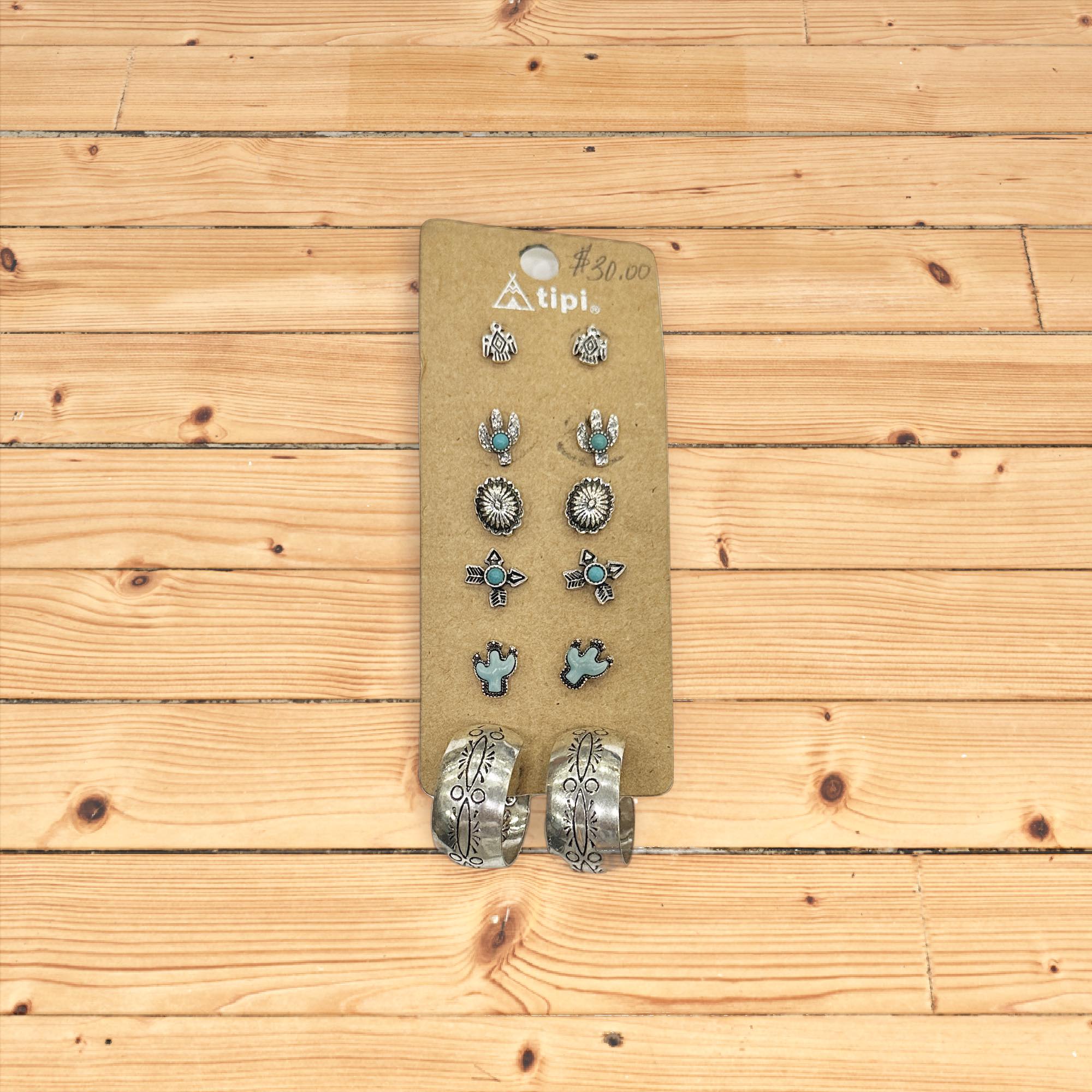 Set of 6 turquoise Earrings