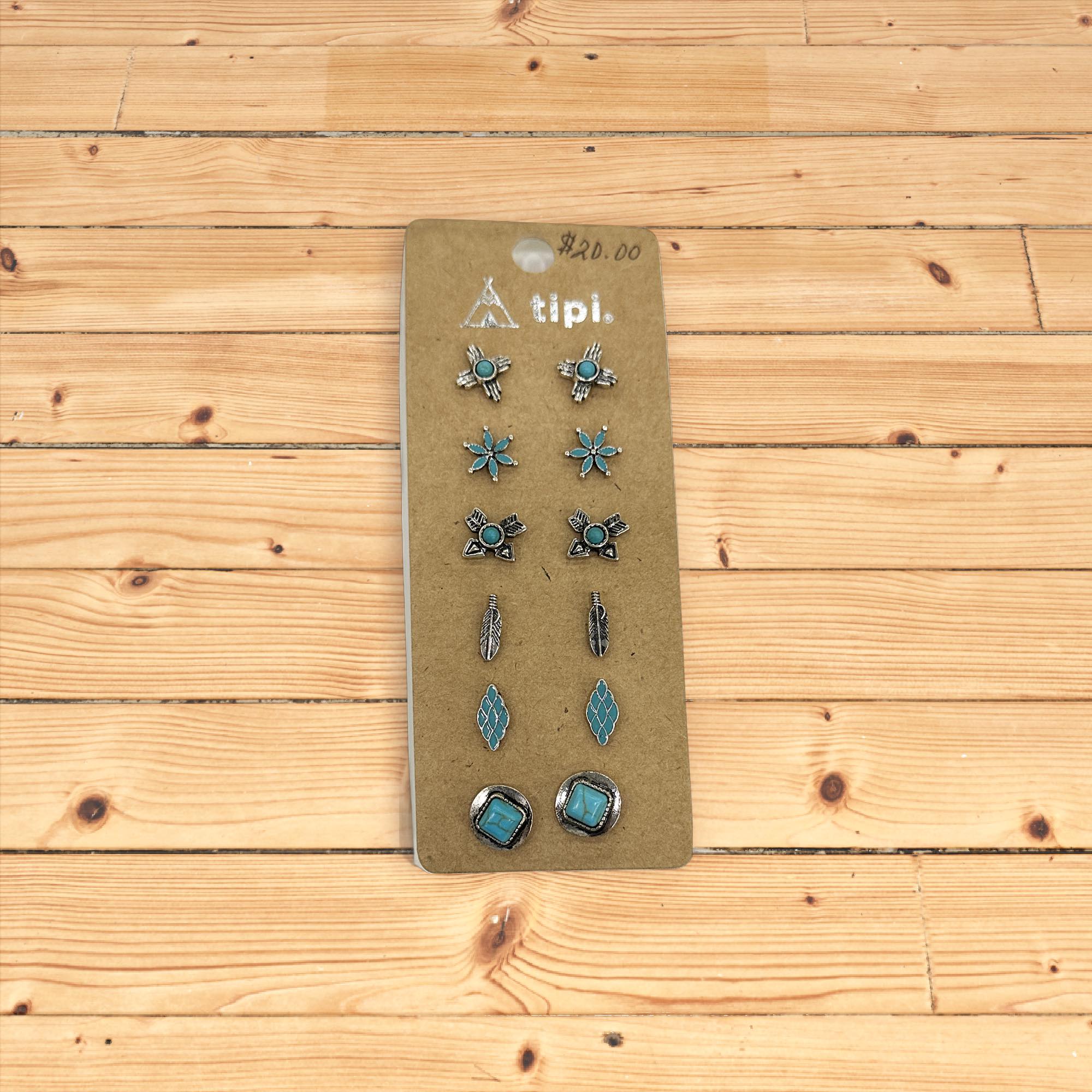 Set of 6 pair of turquoise earrings