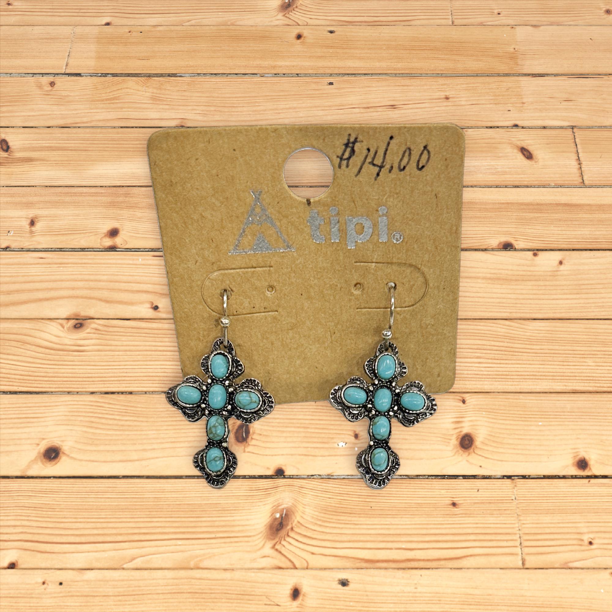 Turquoise Cross earrings