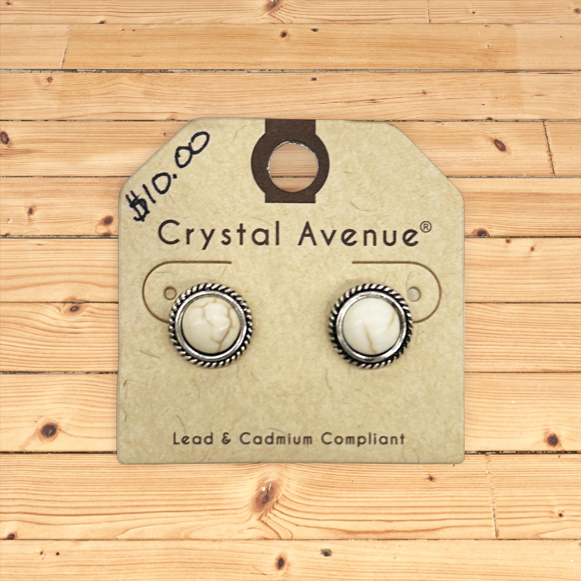 Marbled stone earrings