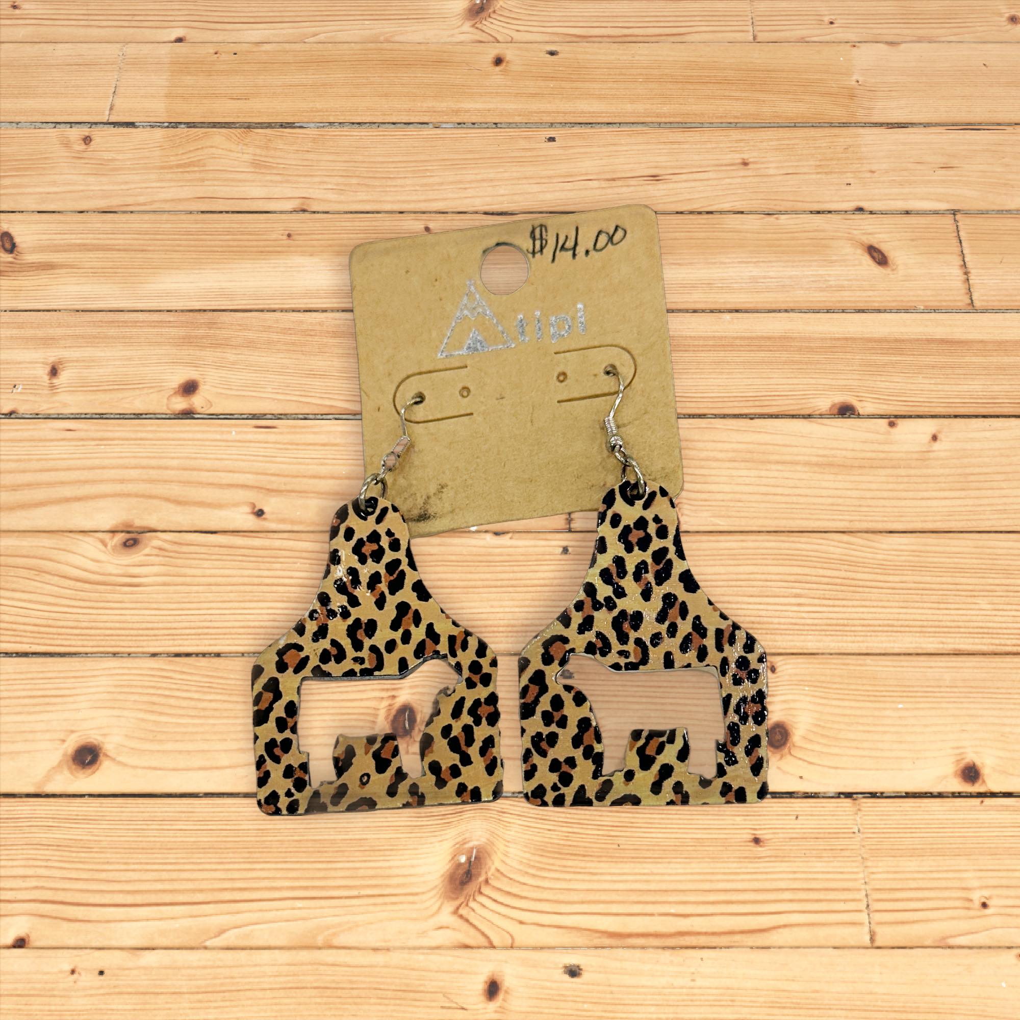 Leopard print earrings