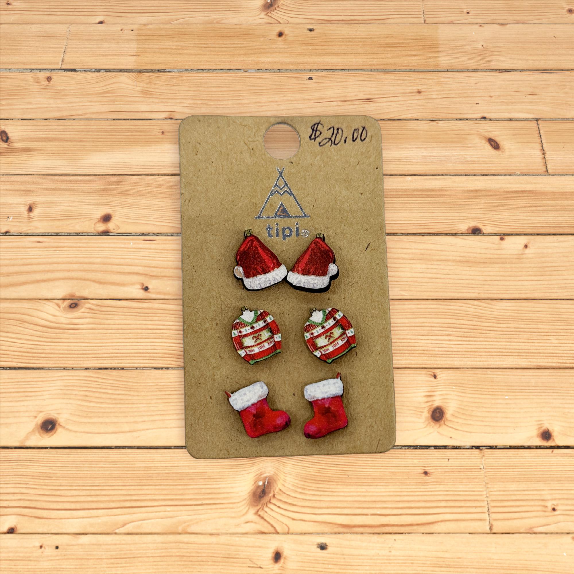 Set of 3 Christmas earrings