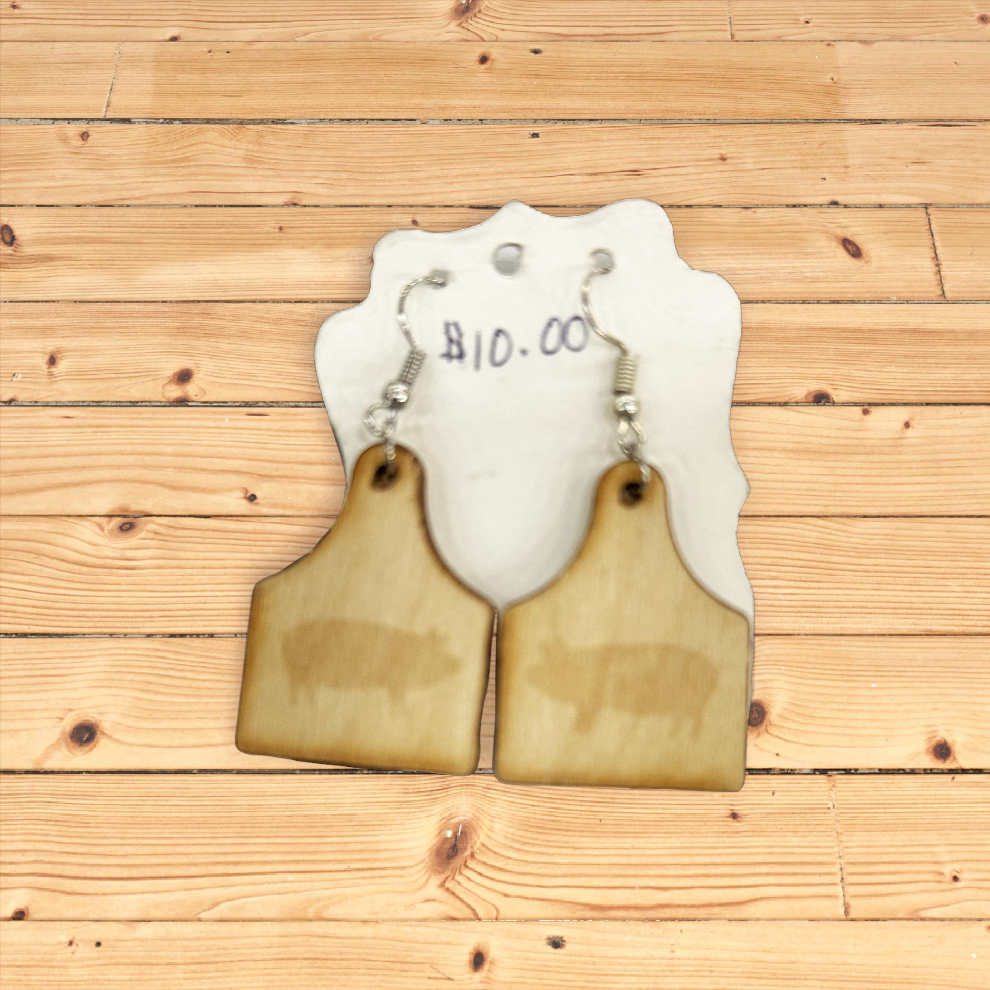 Wooden Pig earrings
