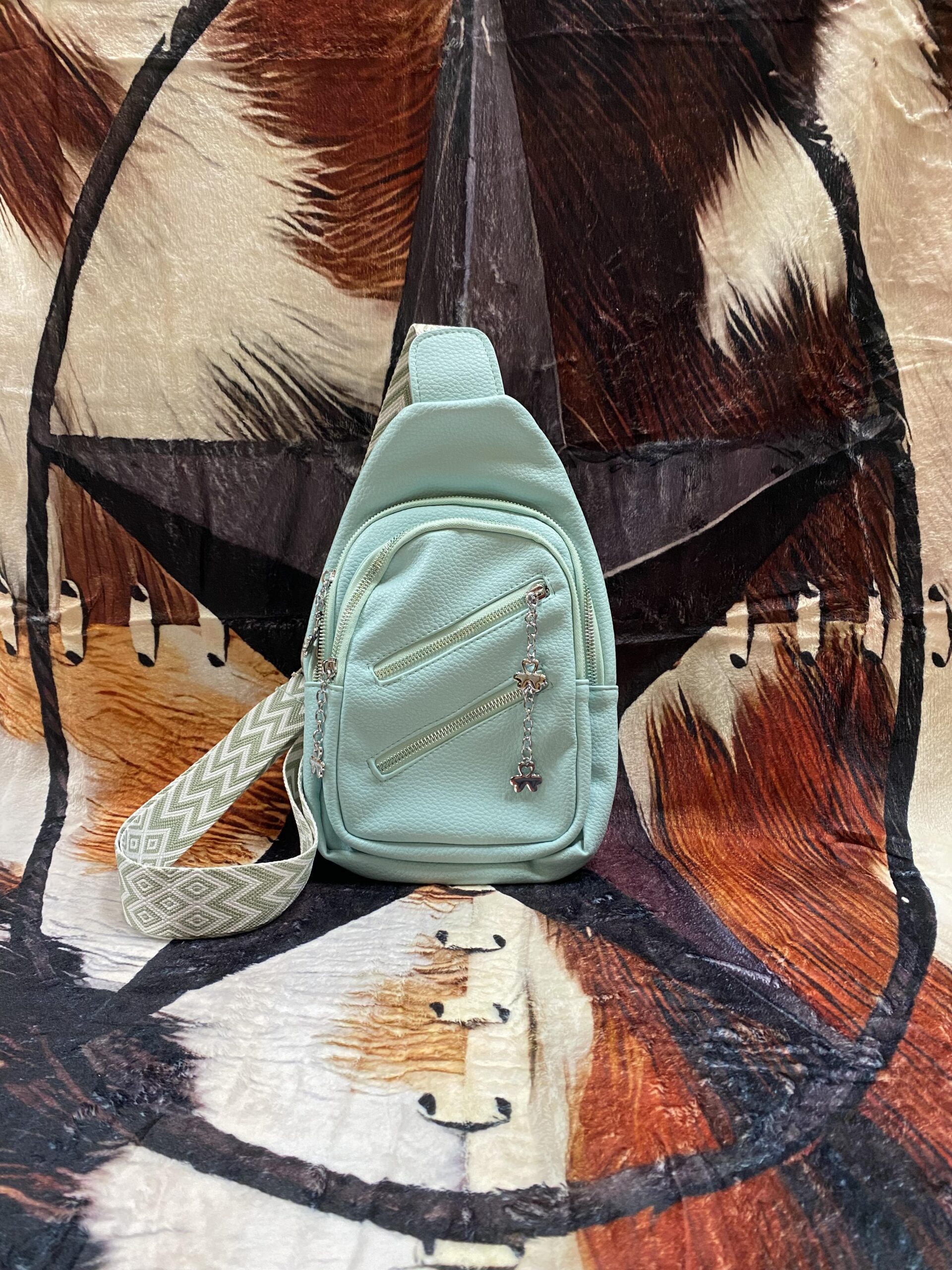 Light blue cross-body purse X