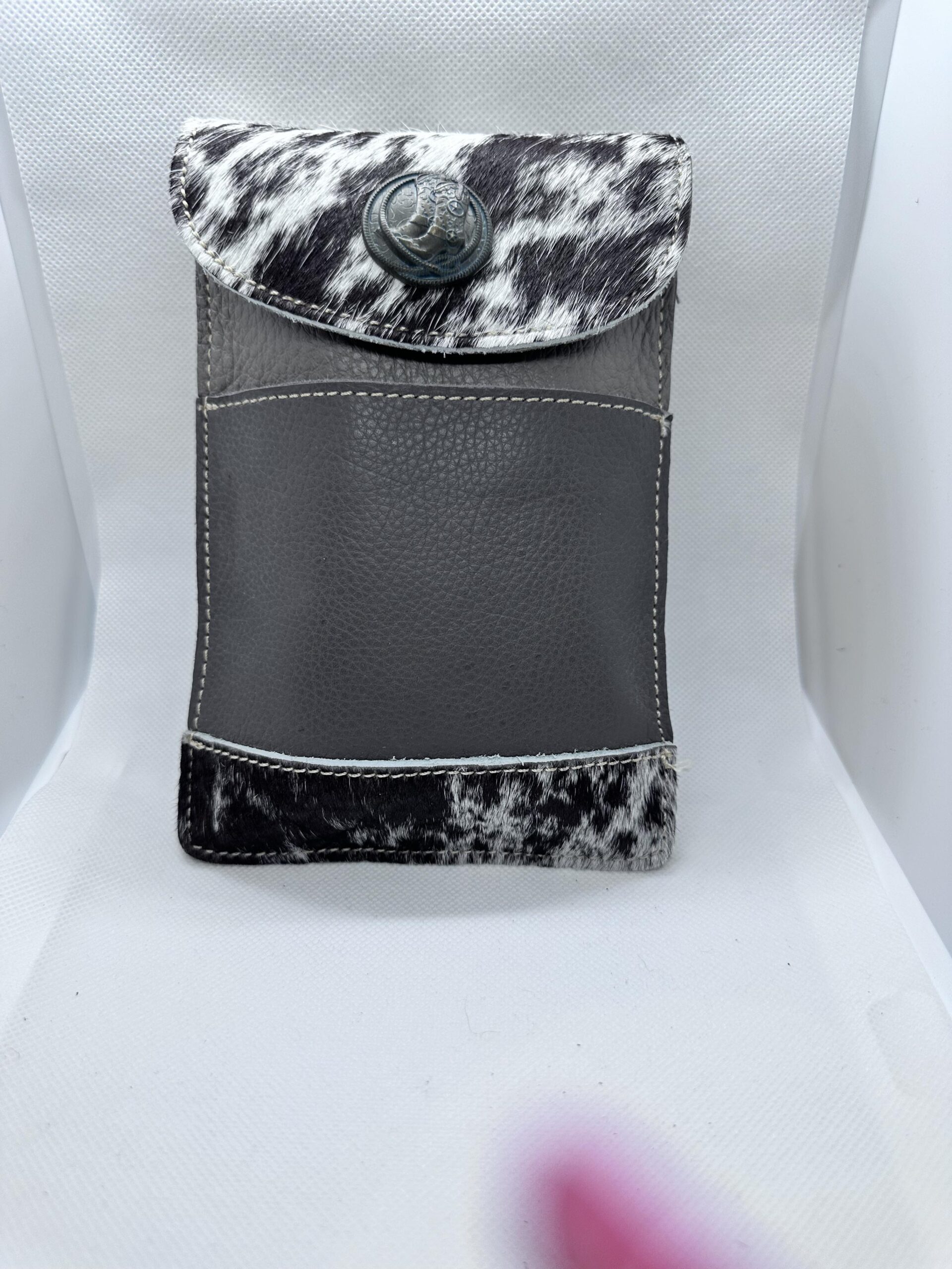 leather cow print crossbody bag