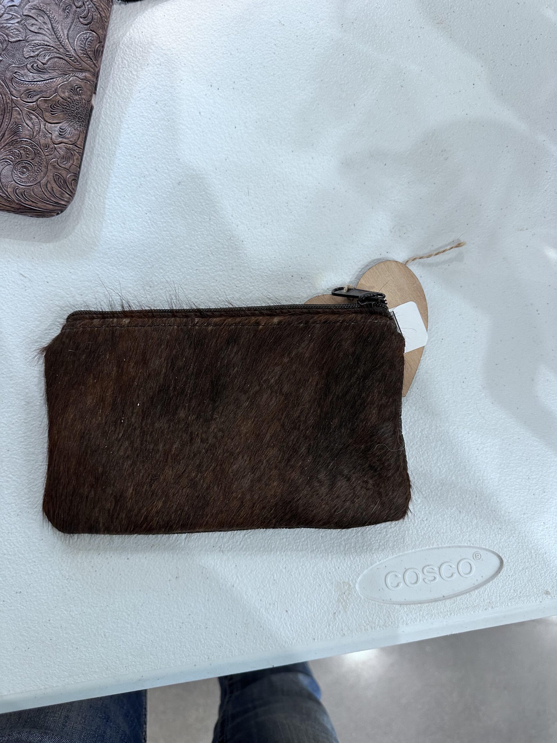 cowhide coin purse