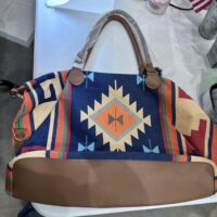 colorful western design leather purse
