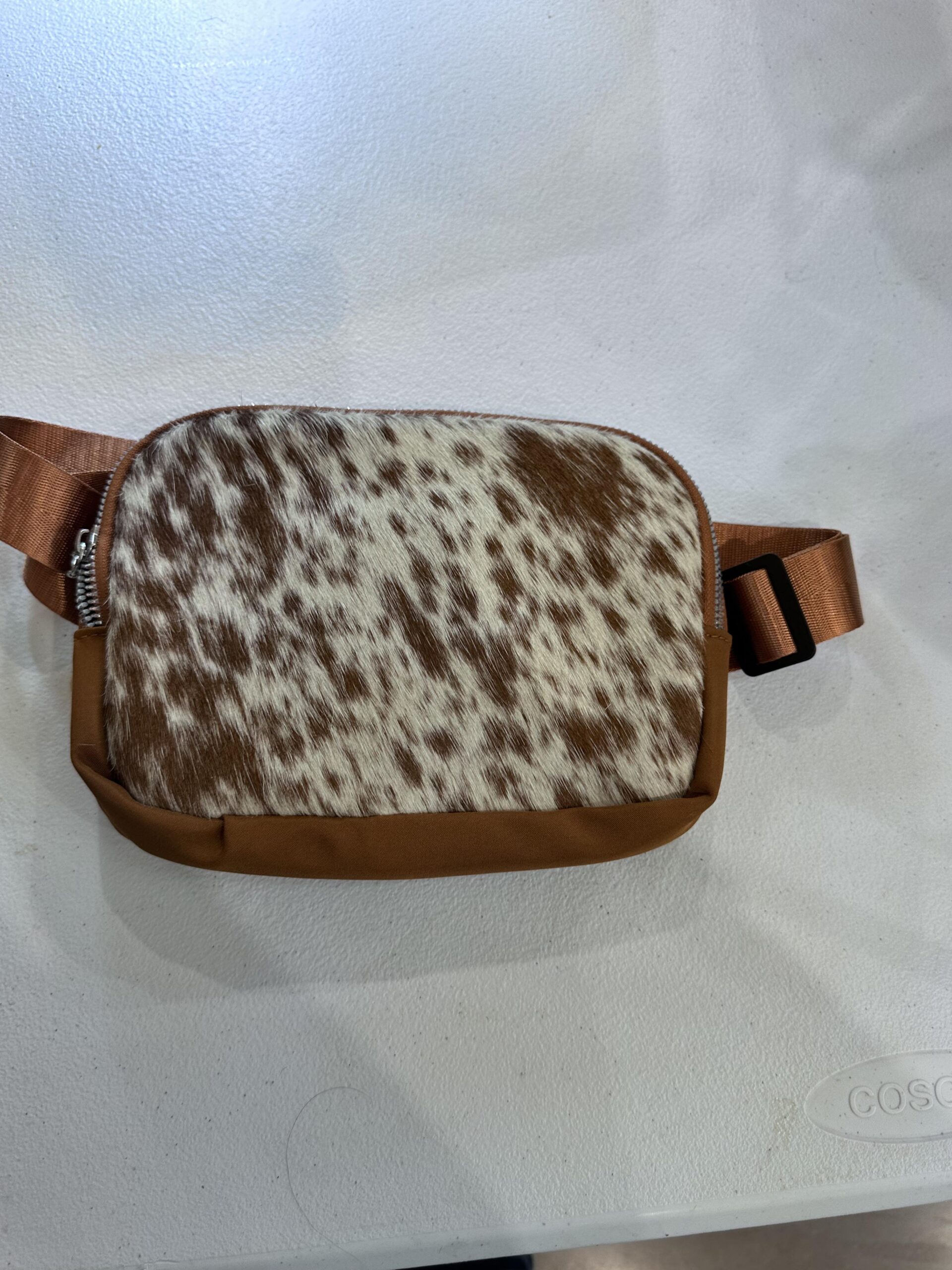 handmade brown leather crossbody purse with cowhide