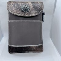 leather cow print crossbody bag