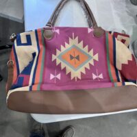colorful western design leather purse