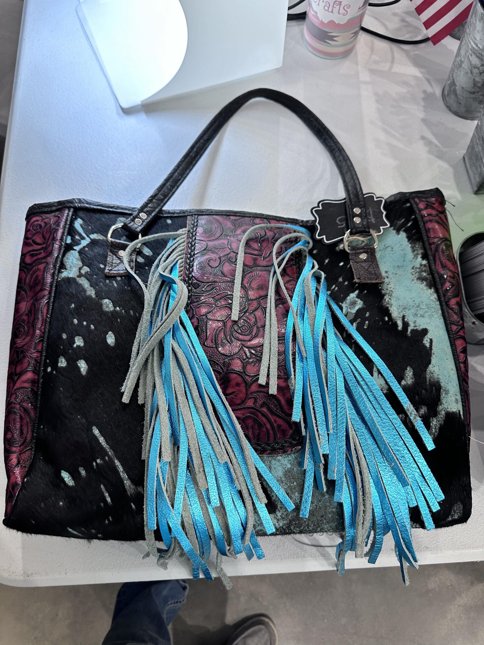 handmade genuine leather cowhide purse