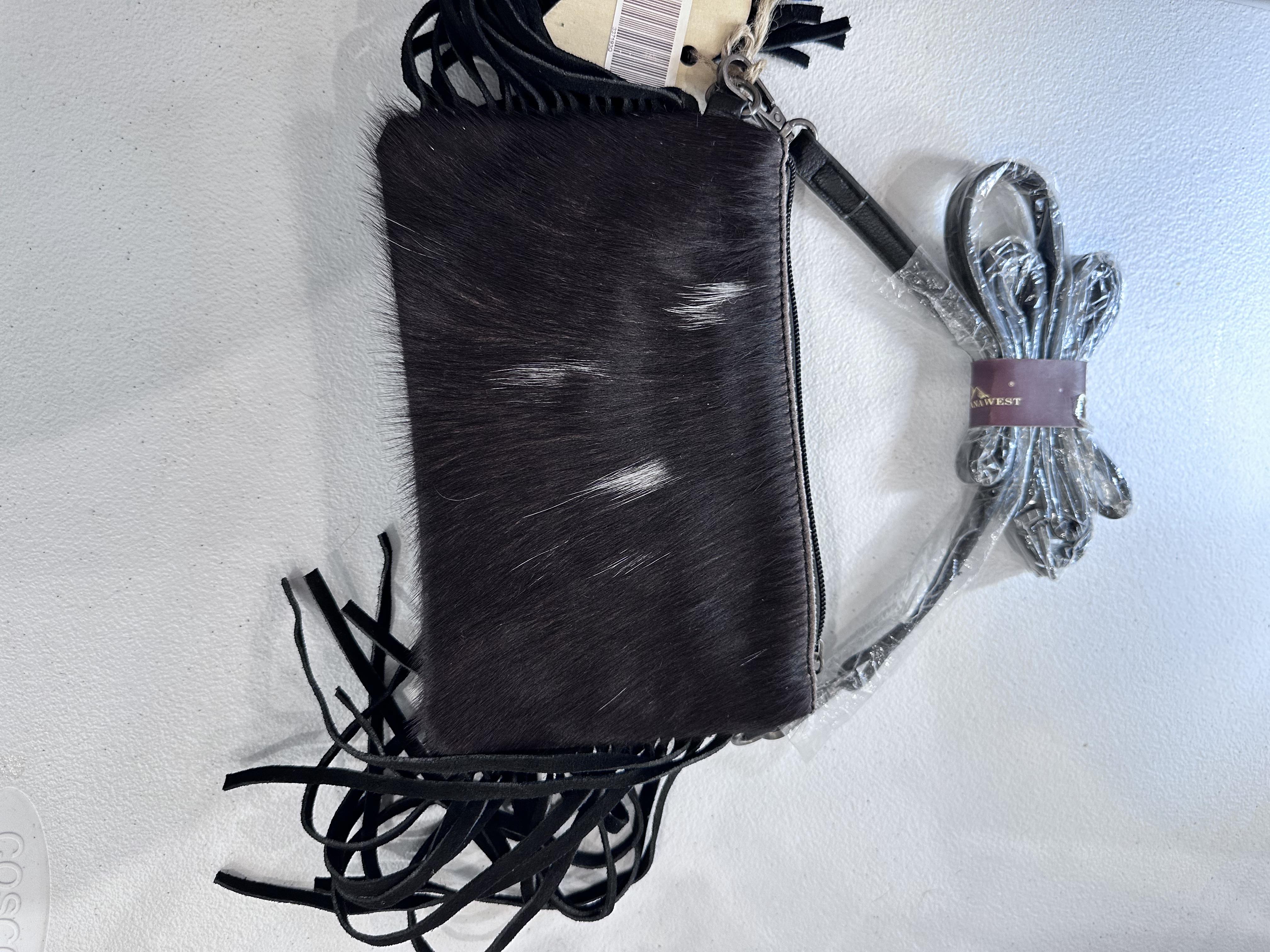 Montana West cowhide crossbody purse with fringe
