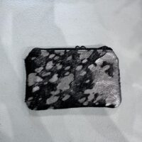 black and silver coin purse
