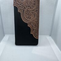 Mens long black and tan wallet