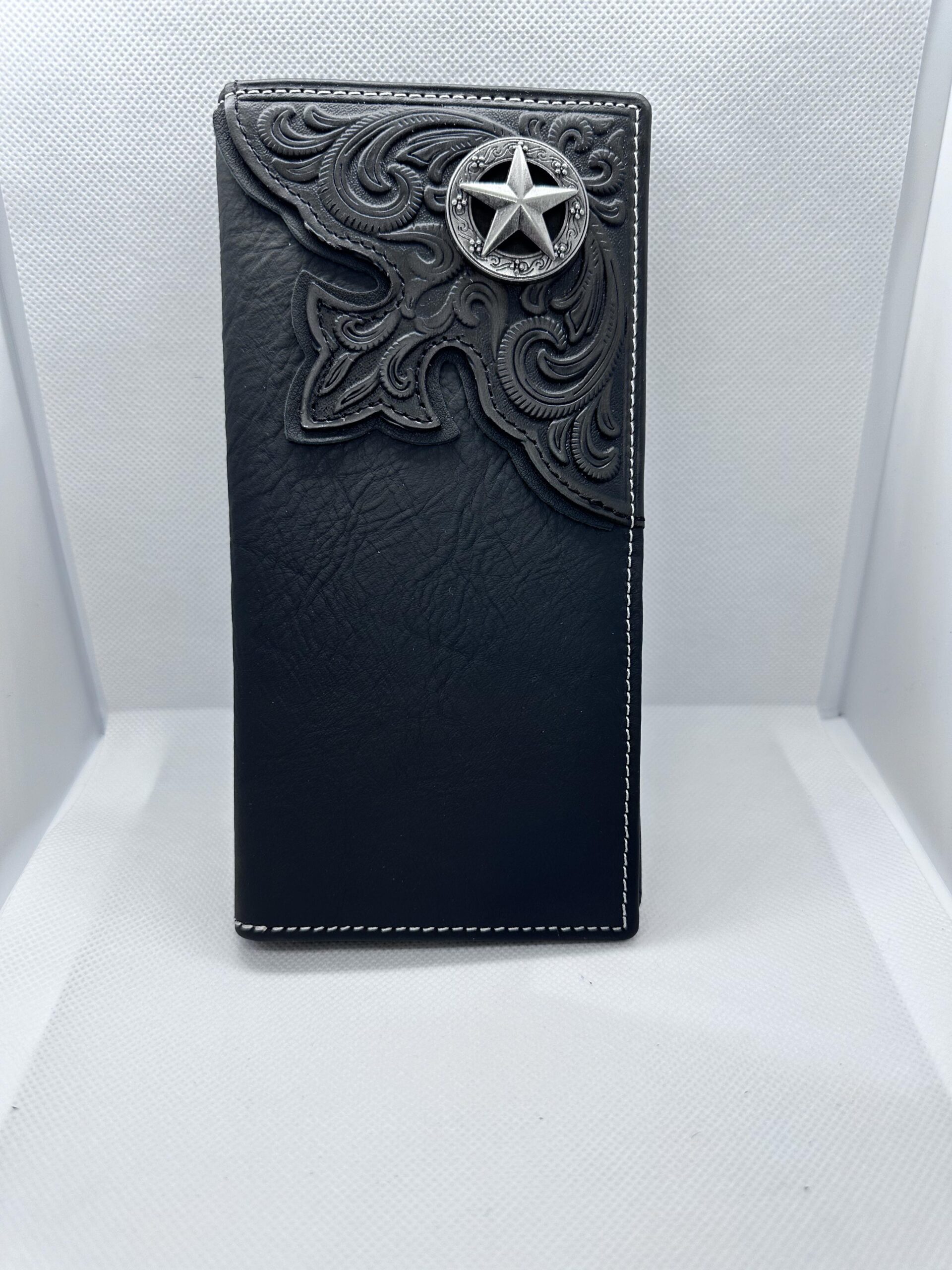 Men's long black wallet