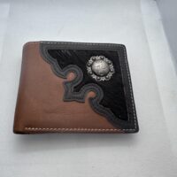 Black and Brown Leather Bifold Wallet