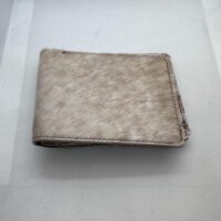 Bifold Cowhide Wallet - Light Brown and White