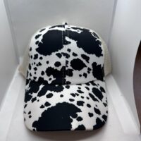 cow print ponytail hat