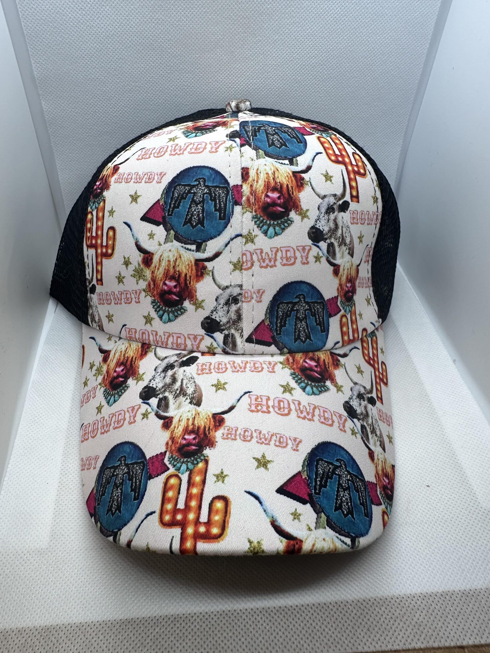 highland cow "howdy" hat