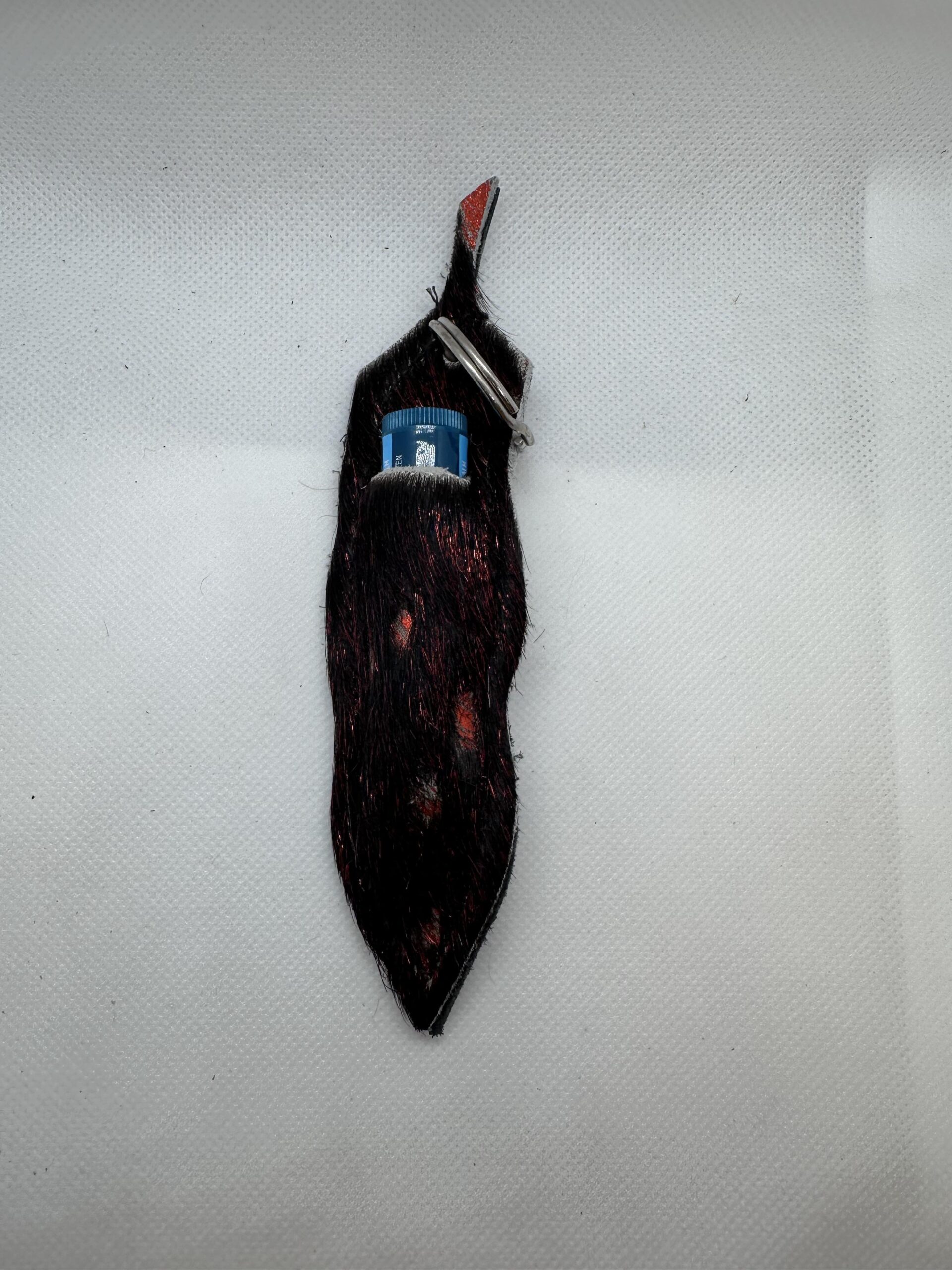 Cow hide chapstick holder keyring
