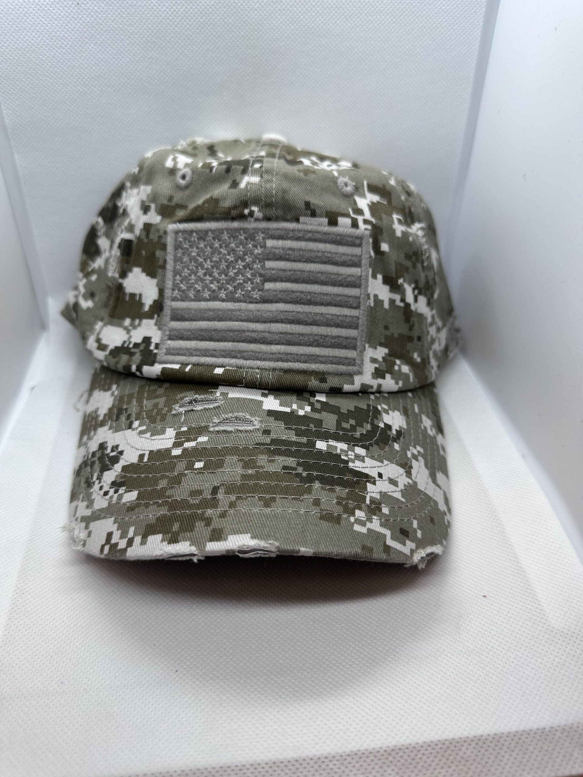 pixel camo flag hat