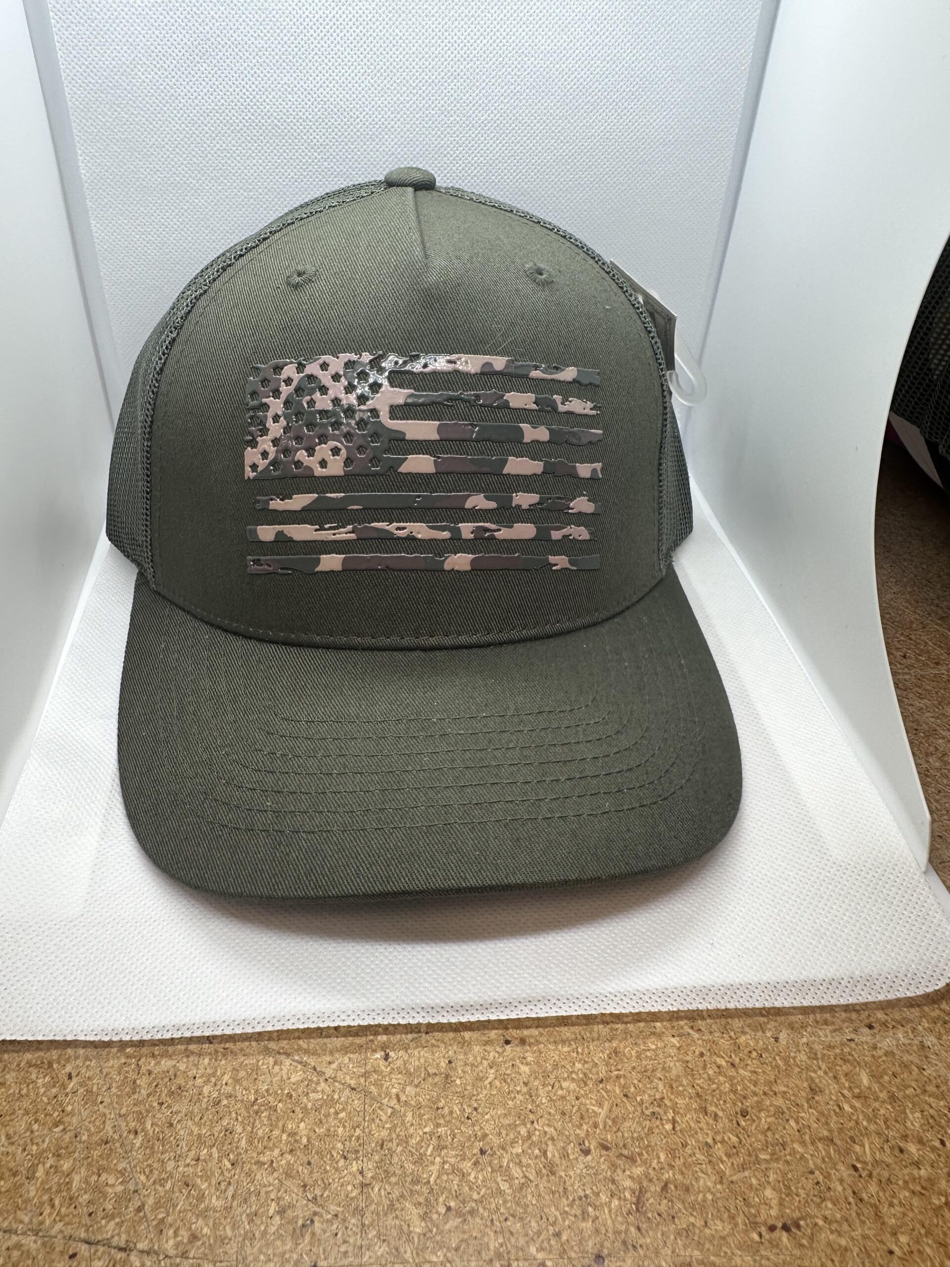 dark green American flag hat