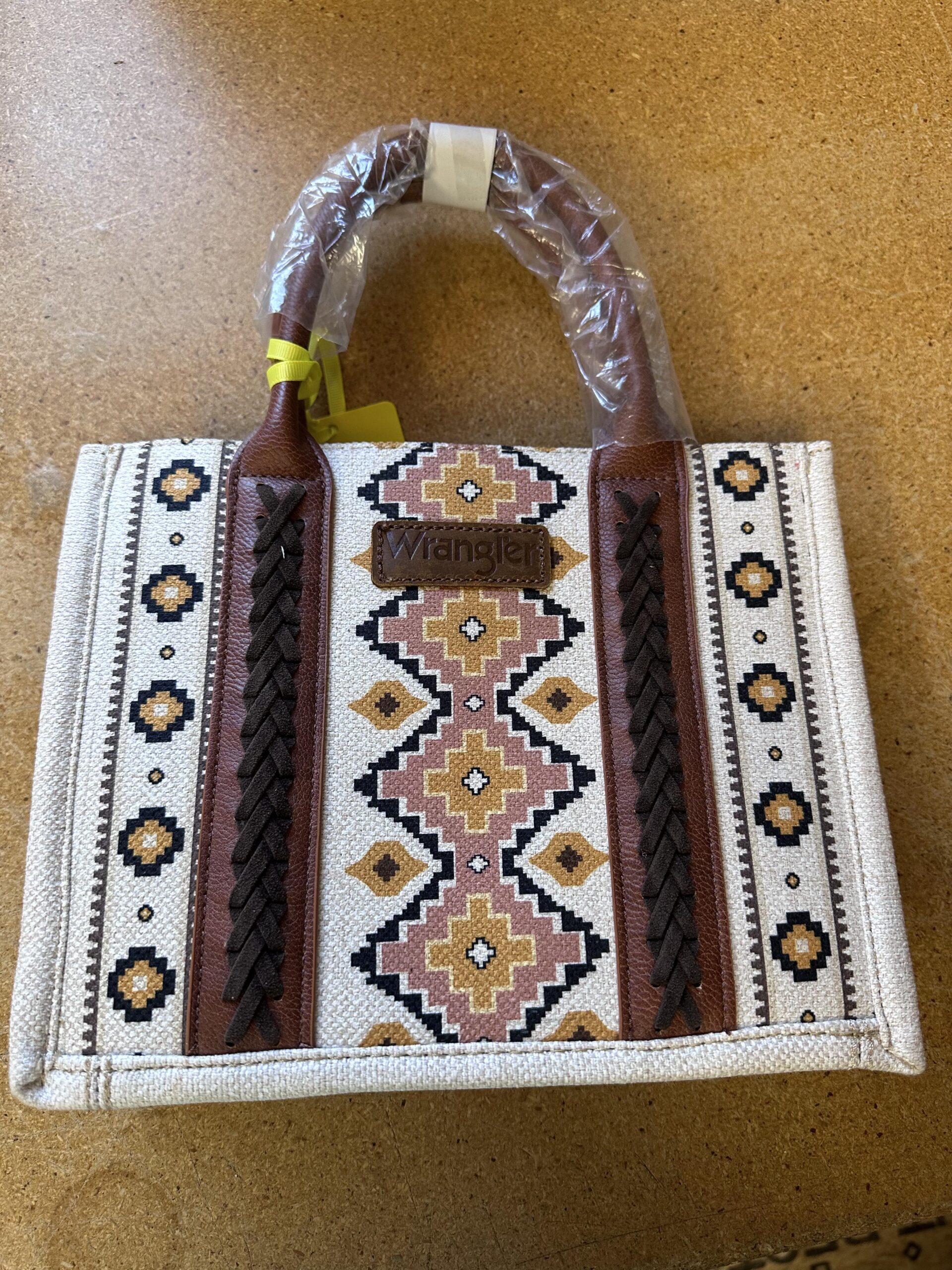 Small sized white Wrangler leather purse
