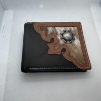 Black and Brown Leather Bifold Wallet
