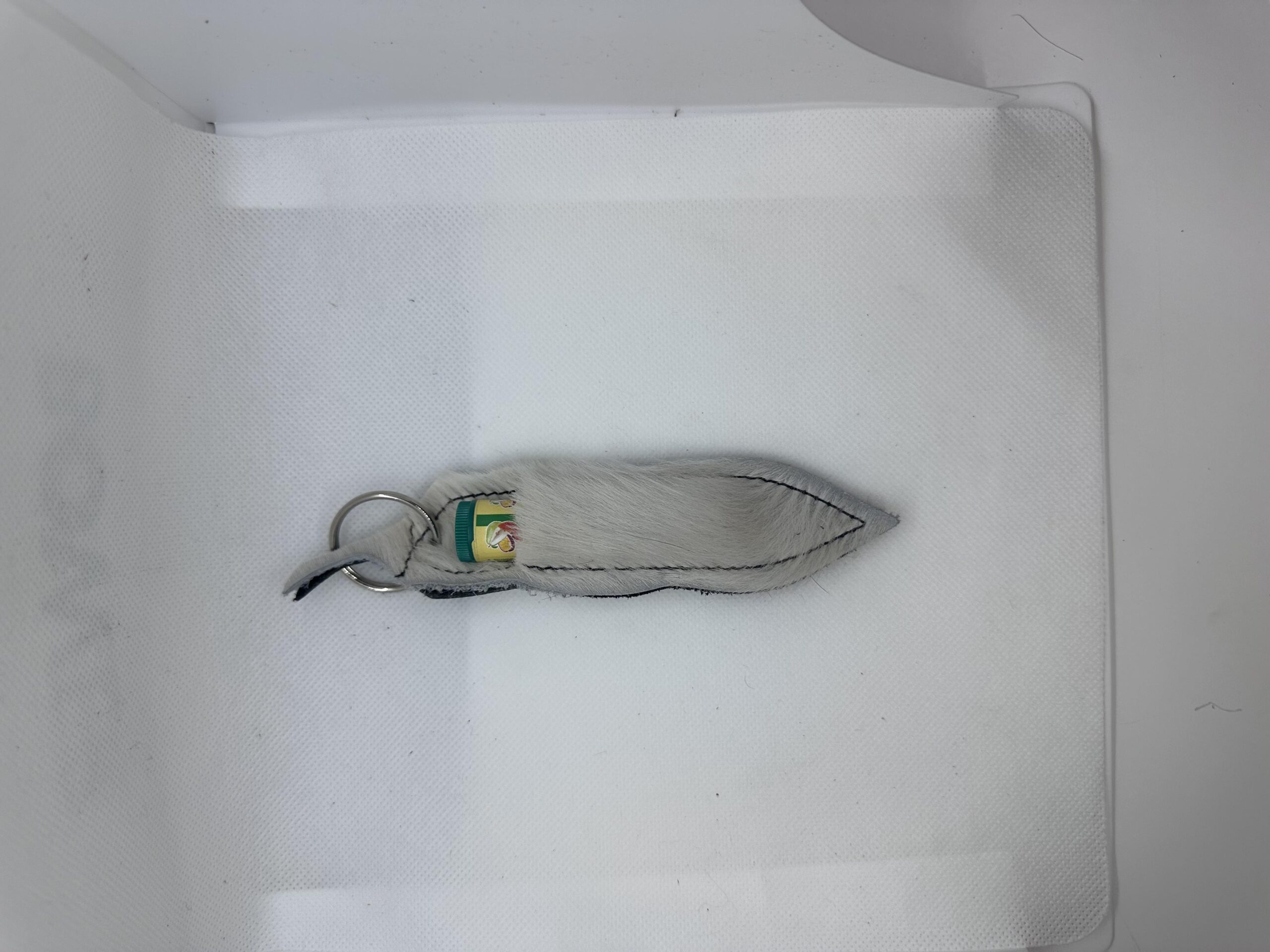 Cow hide chapstick holder keyring